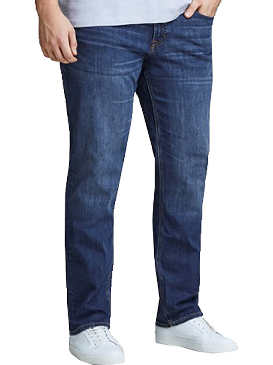 Ανδρικό Παντελόνι Τζιν Ελαστικό με Slim Straight Εφαρμογή Denim Blue