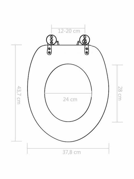 vidaXL Wooden Toilet Seat Bamboo 43.7cm