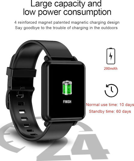 Colmi Land 1 46mm Smartwatch με Παλμογράφο (Μαύρο)