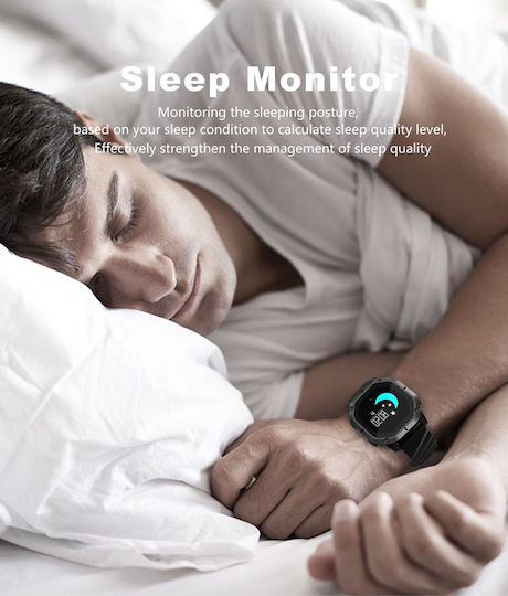 Colmi K5 Smartwatch με Παλμογράφο (Μαύρο)