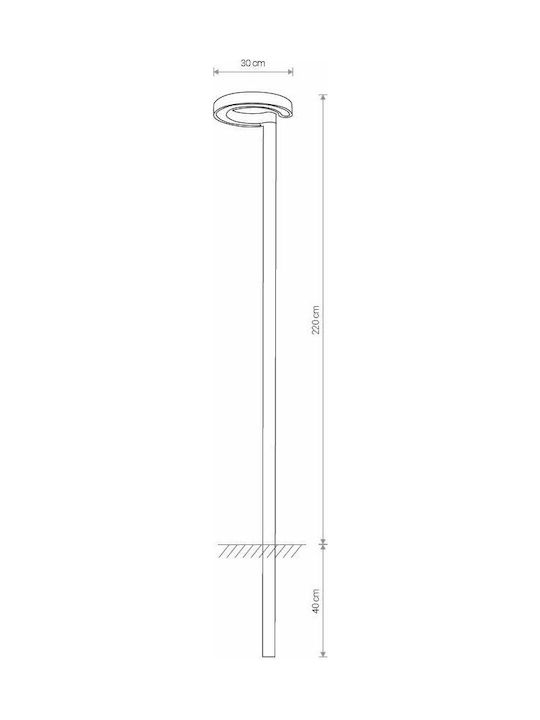 Nowodvorski Pole Led Beleuchtungsstange LED Außenbereich 20W mit Warmweißem Licht IP54 Grau