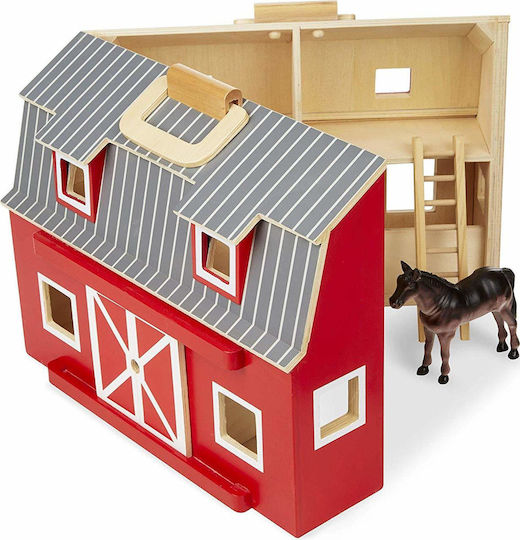Melissa & Doug Fold & Go Barn Wooden Dollhouse
