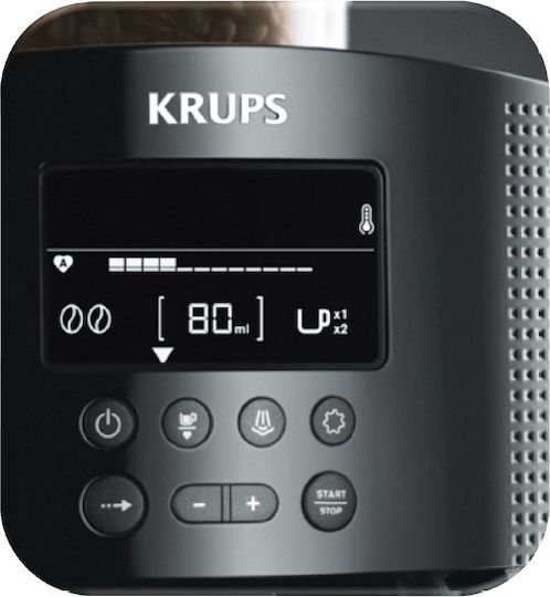 Krups Automatic Espresso Machine 1450W Pressure 15bar for Cappuccino with Grinder Black EA8150