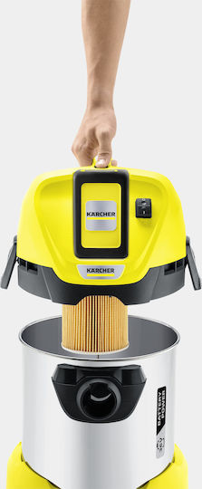 Karcher WD 3 Battery Premium Set Rechargeable Vacuum Wet / Dry with Stainless Bin 17lt
