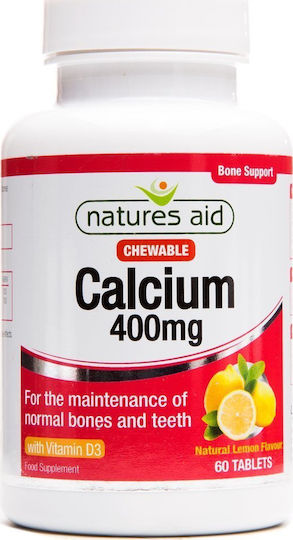 Natures Aid Calcium 400mg 60 ταμπλέτες Λεμόνι