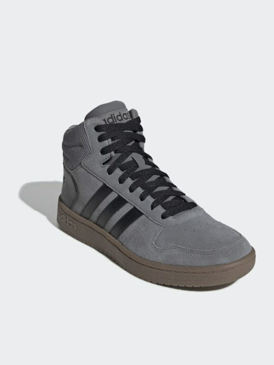 Adidas Hoops 2.0 Mid Ανδρικά Μποτάκια Grey Four / Core Black / Core Black