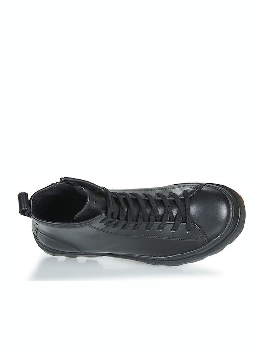 Brutus Leather Women's Ankle Boots with Medium Heel Black