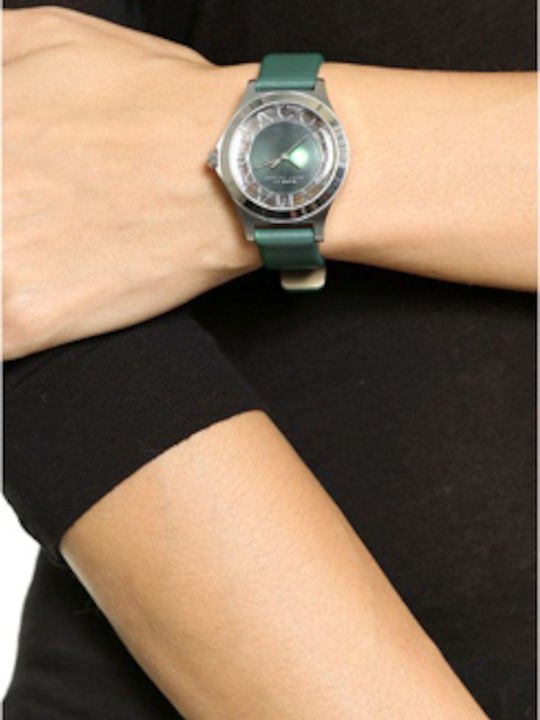 Marc Jacobs Γυναικείο Ρολόι 34mm Μπαταρίας με Πράσινο Δερμάτινο Λουράκι
