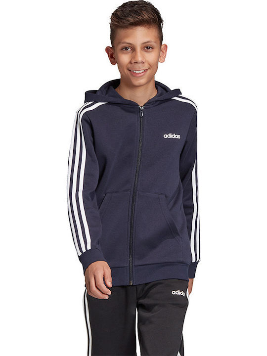 Adidas Αθλητική Παιδική Ζακέτα Φούτερ Βαμβακερή με Κουκούλα Navy Μπλε Sport Inspired Essentials