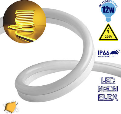 GloboStar Wasserdicht Neon Flex LED Streifen Versorgung 220V mit Orange Licht Länge 1m und 120 LED pro Meter