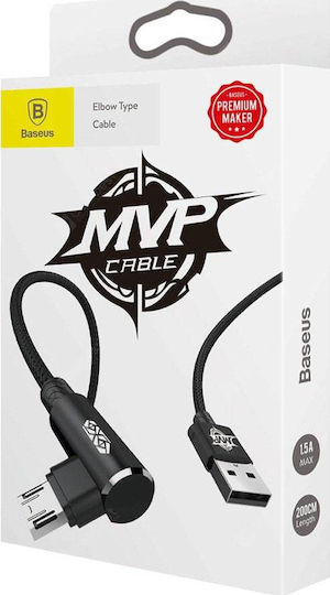 Baseus MVP Плетена USB 2.0 до микро USB кабел Черен 2м (CAMMVP-B01) 1бр