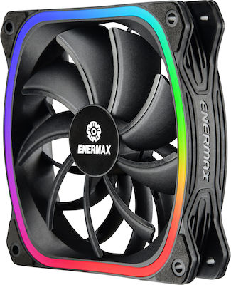 Enermax SquA RGB Gehäuselüfter 120mm mit Verbindung 4-Pin PWM 3Stück Schwarz