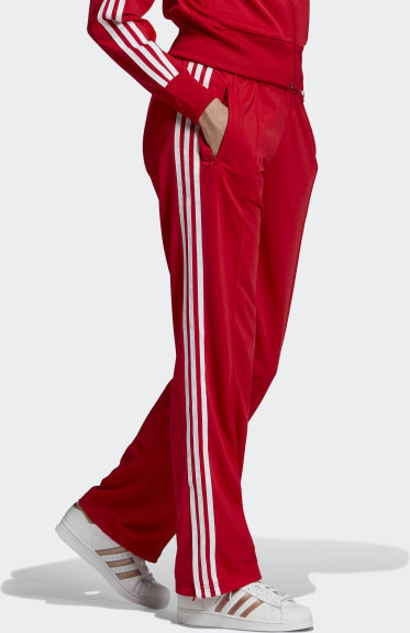 adidas firebird track pants red