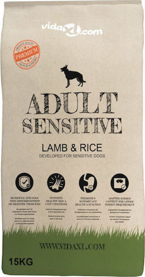 Premium Adult Sensitive 15kg Dry Food for Adult Dogs with Lamb and Rice