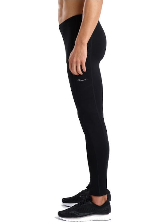 Saucony Riversi Run Herren Sportleggings Kompression Lang Schwarz