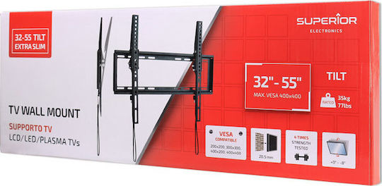Superior Electronics 32-55 Tilt Extra Slim Βάση Τηλεόρασης Τοίχου έως 55" και 35kg