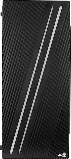Aerocool Streak Gaming Midi Tower Κουτί Υπολογιστή με Πλαϊνό Παράθυρο και RGB Φωτισμό Μαύρο