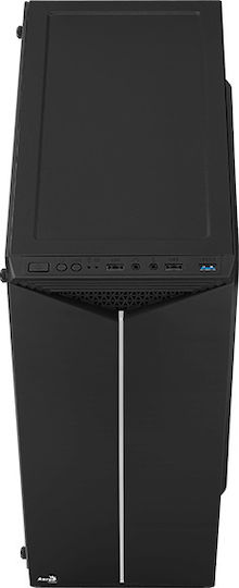 Aerocool Split Gaming Midi Tower Κουτί Υπολογιστή με Πλαϊνό Παράθυρο και RGB Φωτισμό Μαύρο