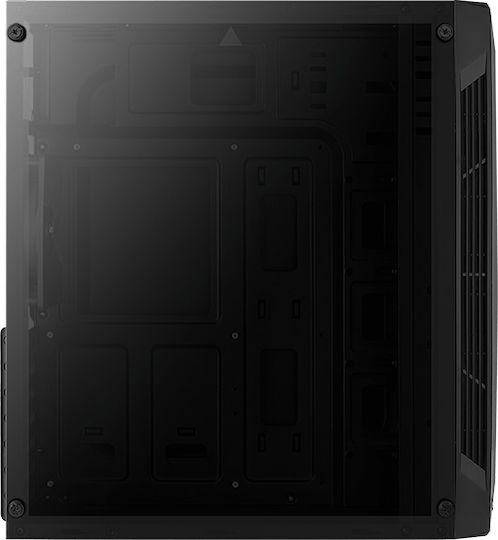Aerocool Split Gaming Midi Tower Κουτί Υπολογιστή με Πλαϊνό Παράθυρο και RGB Φωτισμό Μαύρο