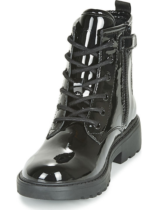 J Casey Leather Kids Boots with Zipper Black