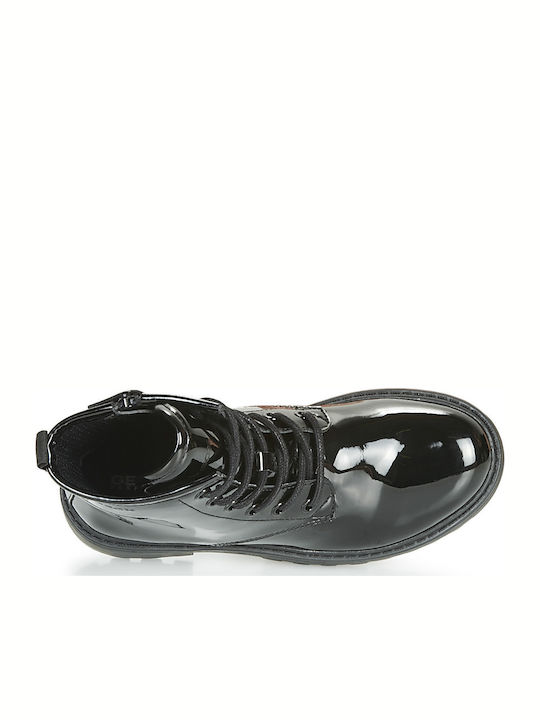 J Casey Leather Kids Boots with Zipper Black