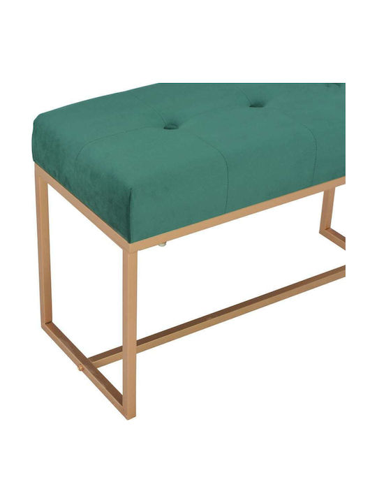 Stool Bench Stool Upholstered with Fabric Green 80x36x51cm