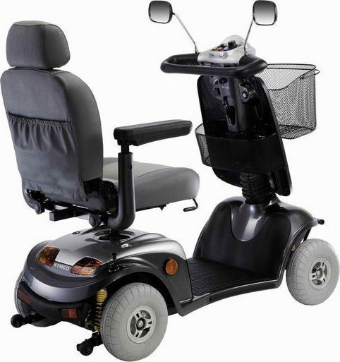 Kymco Healthcare Midi XL Scaun Cu Rotile Scooter Cu Spate Simplu 46cm Negru
