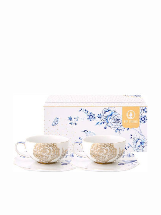 PiP Studio Royal Porcelain Cappuccino Cup Set 225ml Λευκό 2pcs