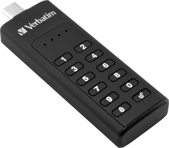 Verbatim Keypad Secure 32GB USB 3.1 Стик с връзка USB-C Черен
