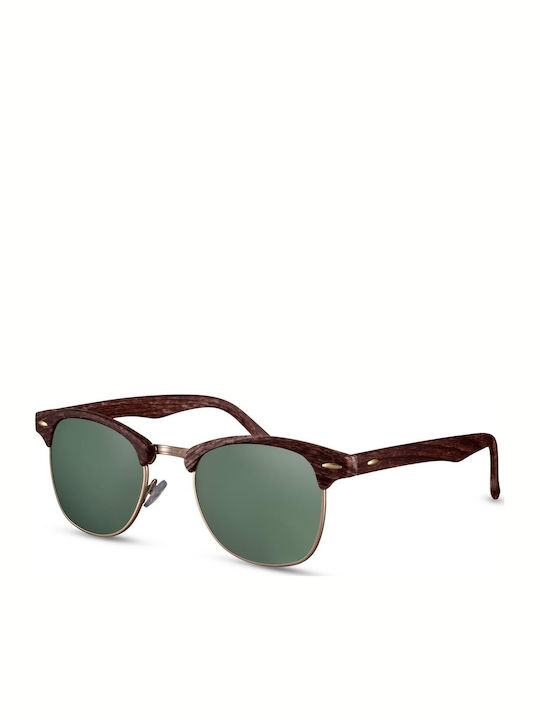 Solo-Solis Sonnenbrillen mit Braun Rahmen und Grün Linse NDL470