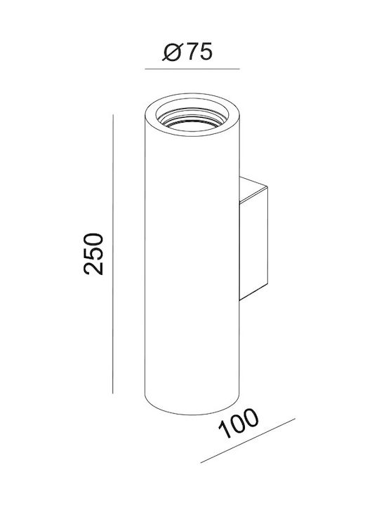 Aca Modern Lamp Wall with Socket GU10 White 7.5x10x10cm