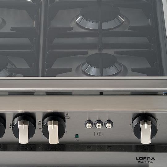 Lofra MS 66 GVG/Ci GN Erdgasherd 60Es mit Erdgas-Kochfeldern B60cm. Inox