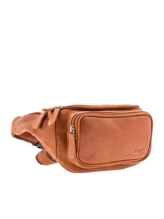 RCM H31 Men's Leather Waist Bag Tabac Brown