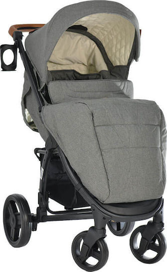 Bebe Stars Malibu Reglabil 3 în 1 Cărucior pentru copii Potrivit pentru Nou-născut Gri 9.5kg