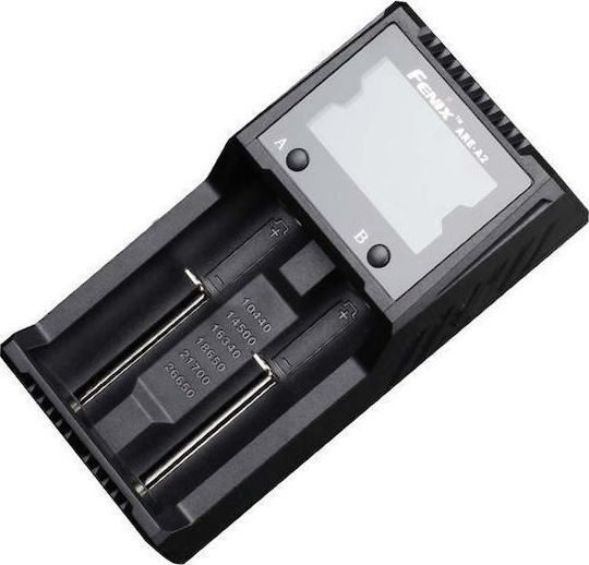 Fenix ​​Are-A2 Зарядно 2 за батерии Ni-Cd/Ni-MH Размер AA/AAA/18650/16340/26650/14500 в Черен цвят