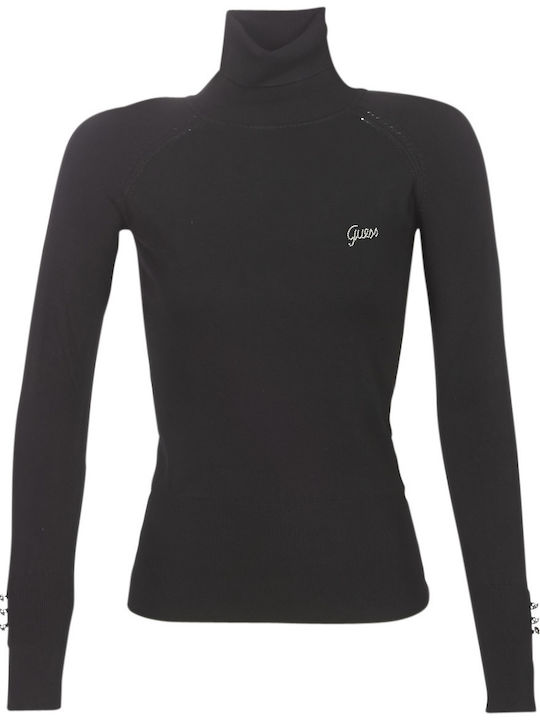 Guess Rita Damen Langarm Pullover Rollkragen Schwarz