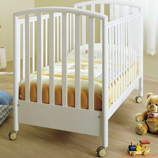 Pali Babybett Ciak Weiß mit Matratze & Räder
