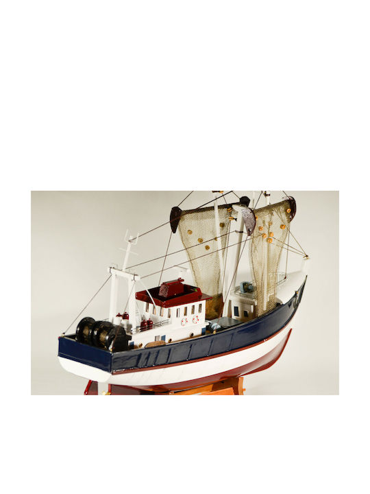 Vintage Christmas Boat Fishboat Wooden 45x37cm 03-020-46B