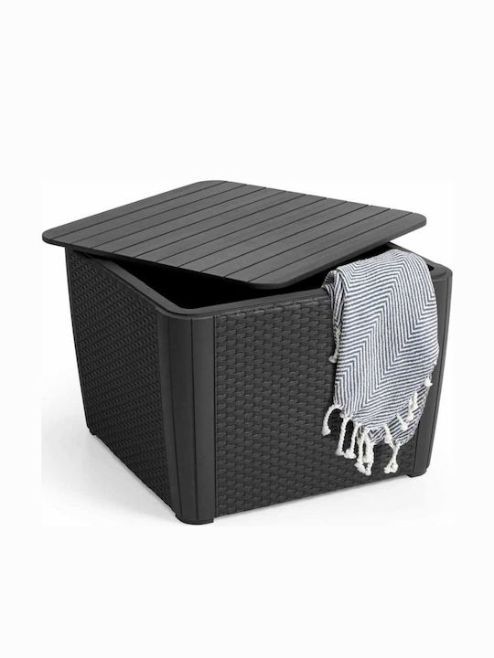 Luzon Auxiliary Outdoor Free Standing Plastic Table Black 57x57x43cm