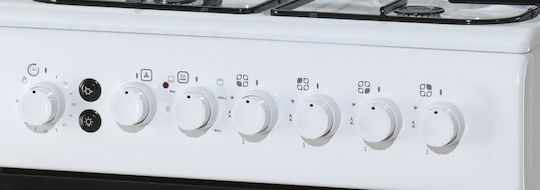 Din Gas 60-GGF40F Aragaz cu Gaz Lichefiat 65lt cu Plite pe Gaz Lichefiat L60cm. White