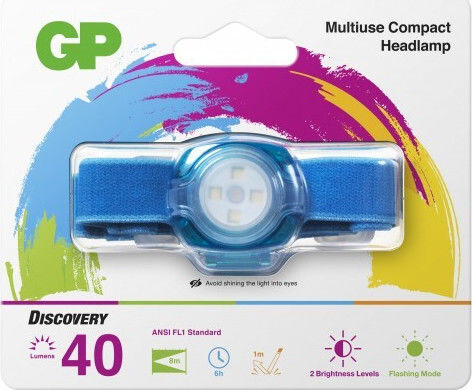 GP Batteries Headlamp LED with Maximum Brightness 40lm CH31 Blue Blue