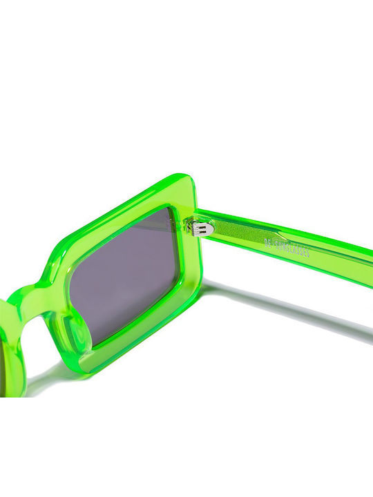 De-Sunglasses Neon Sonnenbrillen mit Grün Rahmen und Gray Linse