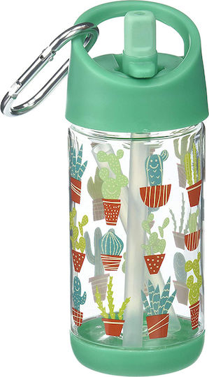 Sugar Booger Flip & Sip Plastic Kids Water Bottle with Straw Turquoise 350ml