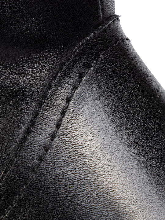 Leather Riding Boots with Zipper Black 9-25511-23 022