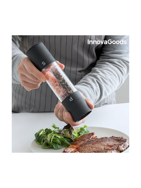 InnovaGoods Set Manual Râșnițe Condimente 2 în 1 din Plastic în Culoare Negru 22cm 1buc