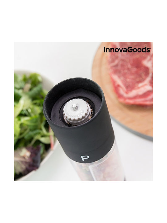 InnovaGoods Set Manual Râșnițe Condimente 2 în 1 din Plastic în Culoare Negru 22cm 1buc