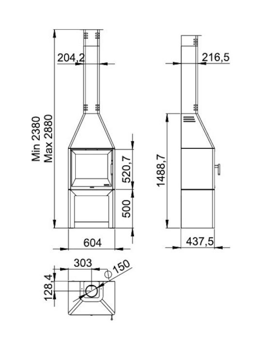 Boreal CH2000S Șemineu cu inserție Lemn 9.5kW Drept cu o ușă care se deschide Boreal CH2000S Șemineu cu inserție Lemn 9.5kW Drept cu o ușă care se deschide