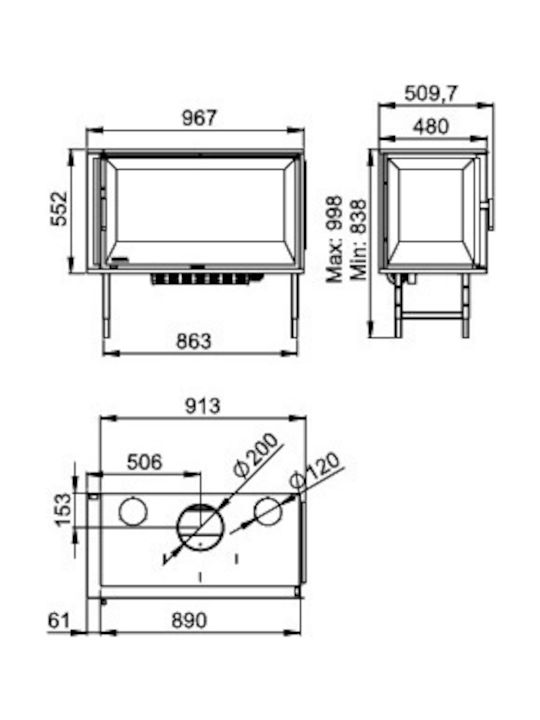 Boreal i90EIS Șemineu cu inserție Caseta Lemn Ventilație 15kW Colțul stâng cu o ușă care se deschide Rezervor de expansiune închis Boreal i90EIS Șemineu cu inserție Caseta Lemn Ventilație 15kW Colțul stâng cu o ușă care se deschide Rezervor de expansiune închis