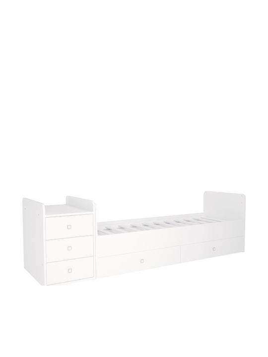 Polini Kids Κούνια Πολυμορφική Simple 1100 White για Στρώμα 60x120cm