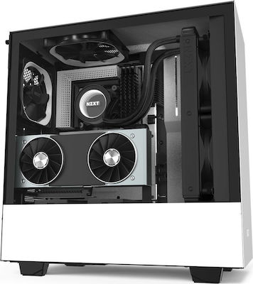 NZXT H510i Gaming Midi Tower Κουτί Υπολογιστή με Πλαϊνό Παράθυρο και RGB Φωτισμό Λευκό